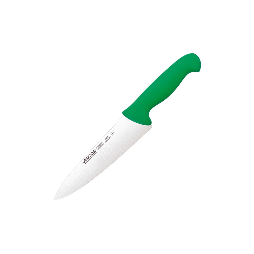 Нож поварской «2900»; сталь нерж., полипроп.; L=333/200, B=50мм; зелен., металлич.