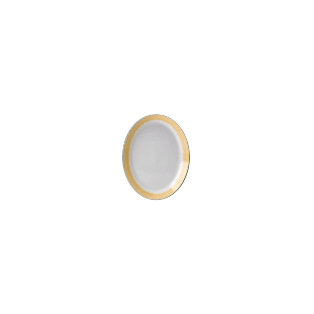 Блюдо овальное «Рио Йеллоу»; фарфор; L=28, B=21, 5см; белый, желт.