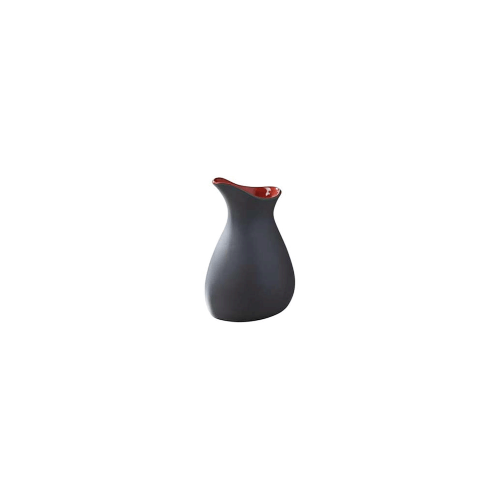 Молочник «Ликид»; фарфор; 100мл; H=100, L=67, B=62мм; черный, красный