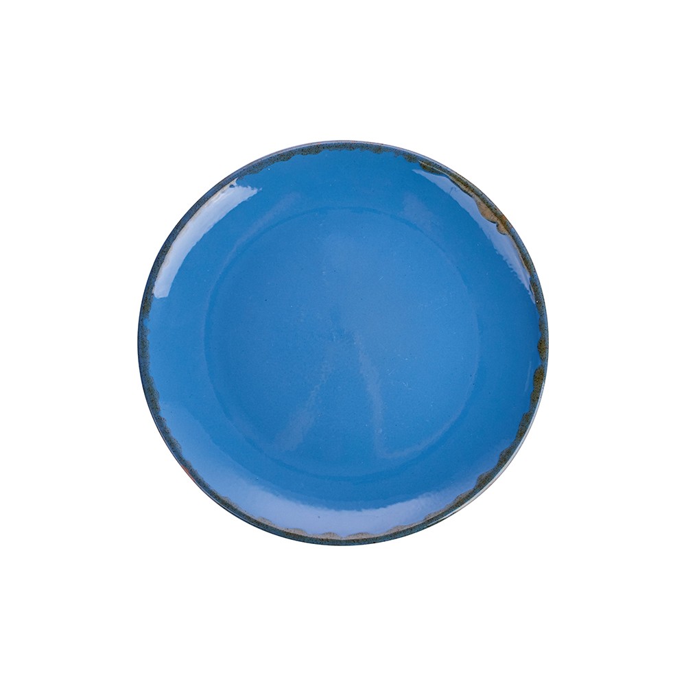 Тарелка мелкая «Синий крафт»; керамика; D=220, H=23мм; голуб.