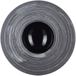 Тарелка с широким краем; керамика; 300мл; D=30, 3см; черный, серебрян.