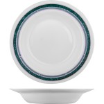 Блюдо круглое глубокое «Риалто»; стекло; 0, 7л; D=290, H=44мм; белый, зелен.