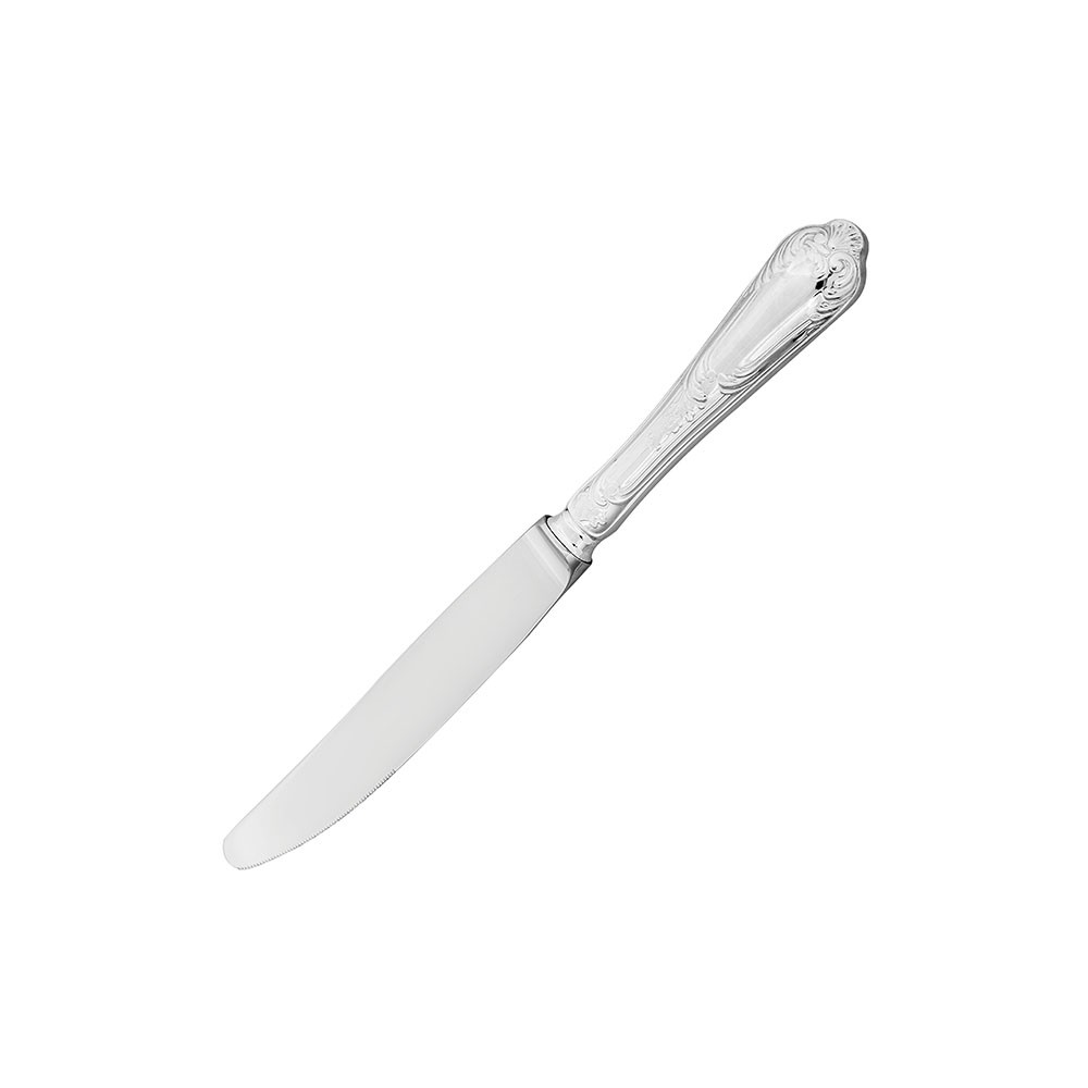 Нож столовый «Лурье»; мельхиор, посеребрен.; L=25, 3см