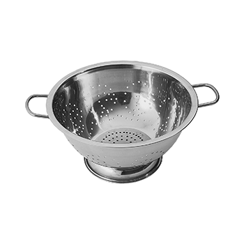 Дуршлаг 2ручки; сталь нерж.; D=24, H=13см; металлич.