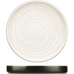 Тарелка с бортом «День и ночь»; керамика; D=185, H=25мм; белый, черный