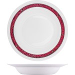 Блюдо круглое глубокое «Корал»; стекло; 0, 73л; D=288, H=48мм; белый, красный