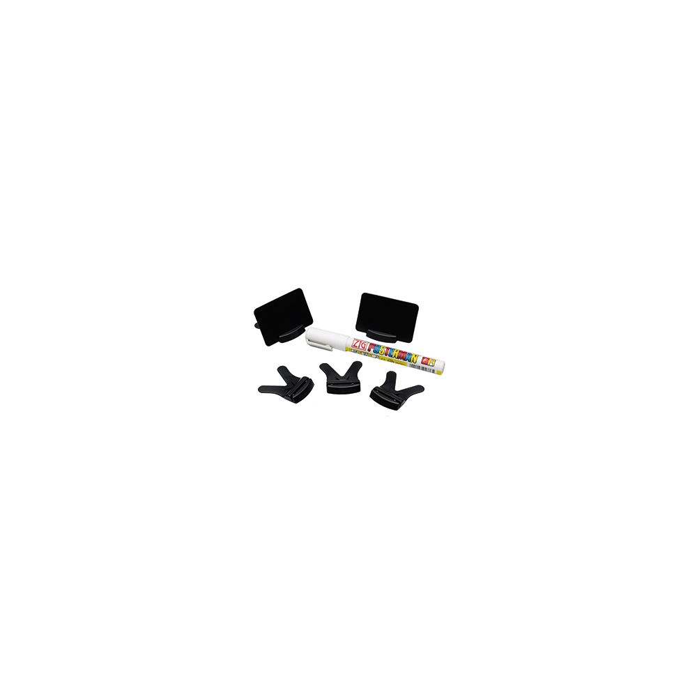 Набор лейблов с держателями+маркер[25шт]; L=6, B=4см; черный, белый