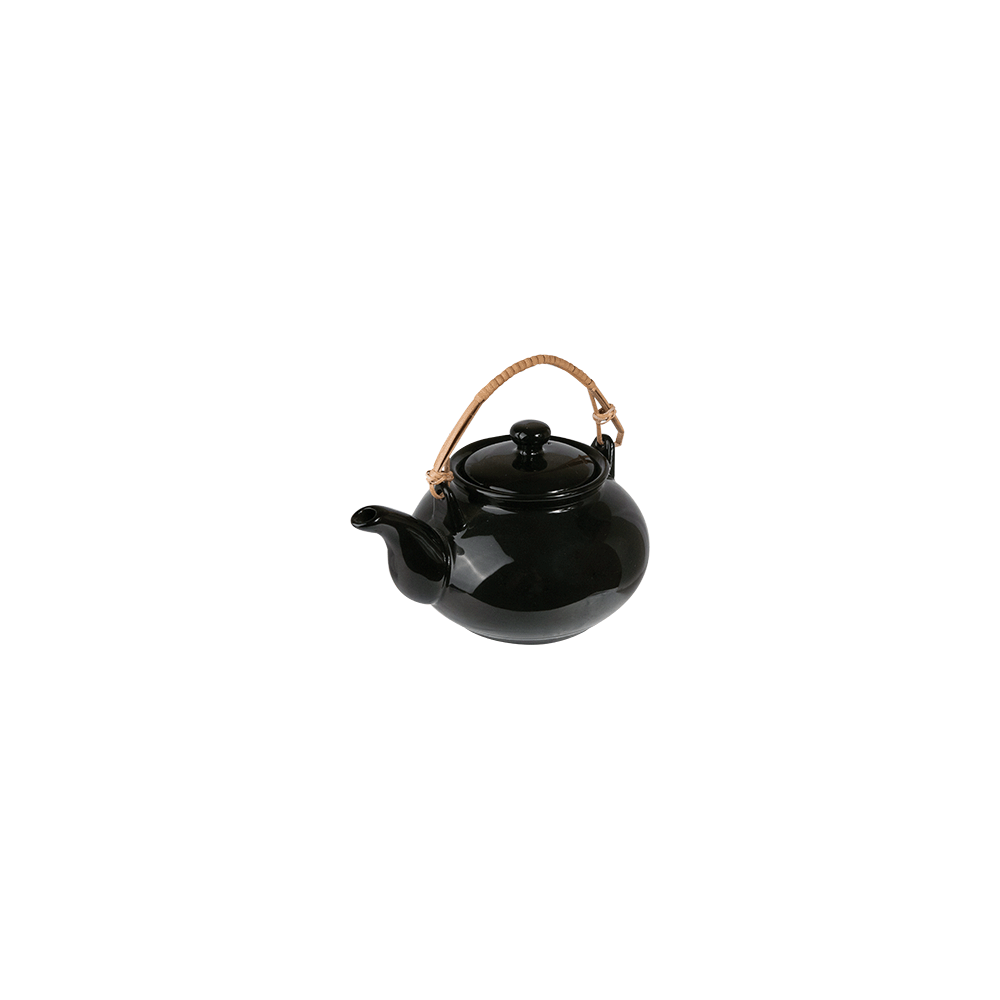 Чайник «Кунстверк»; фарфор; 1, 1л; D=98, H=103, L=200мм; черный