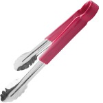 Щипцы универсальные «Проотель» красная ручка; сталь нерж., резина; L=30, B=4см; металлич., красный