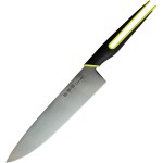 Нож «Шеф»; сталь нерж., полипроп.; L=20см; металлич., зелен.