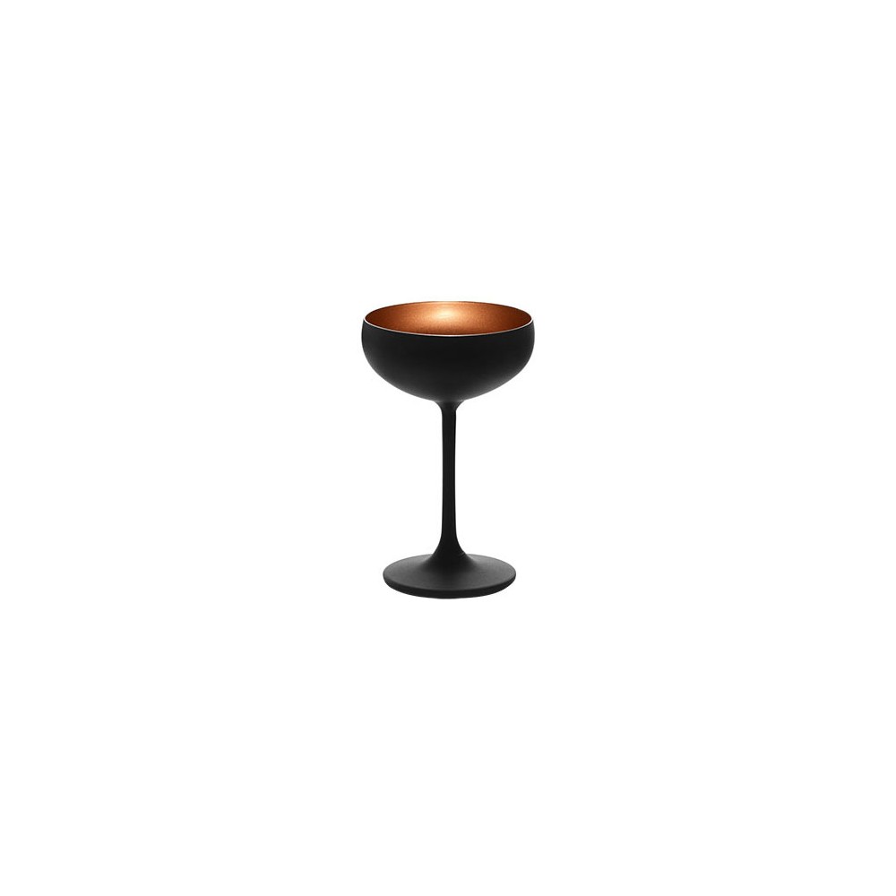 Шампанское-блюдце «Олимпик»; хр.стекло; 230мл; D=95, H=147мм; черный, бронз.