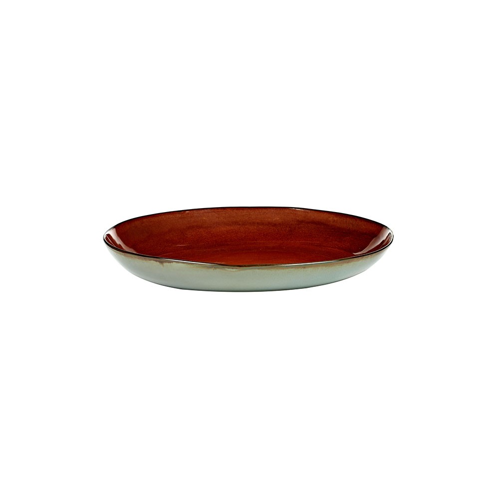 Блюдо глубокое; керамика; D=355, H=80мм; коричнев., серый
