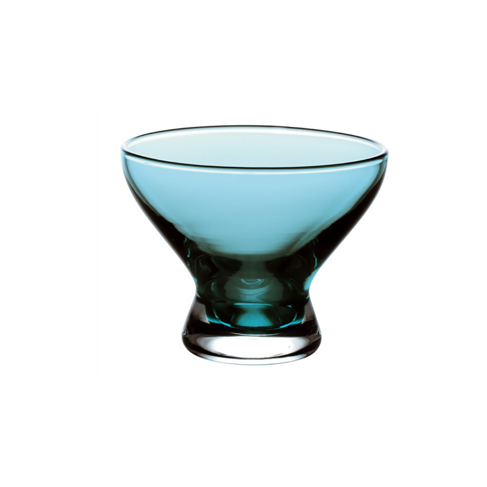 Креманка «Надя»; стекло; 320мл; D=110, H=85мм; голуб.