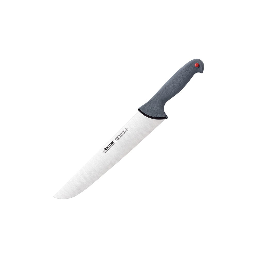 Нож для мяса «Колор проф»; сталь нерж., полипроп.; L=44/30см; серый