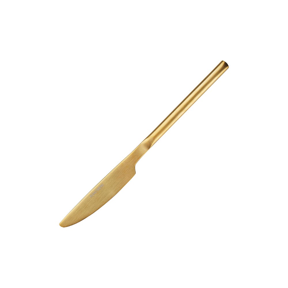 Нож столовый «Саппоро бэйсик»; сталь нерж.; L=22см; золотой, матовый