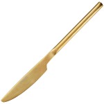 Нож столовый «Саппоро бэйсик»; сталь нерж.; L=22см; золотой, матовый