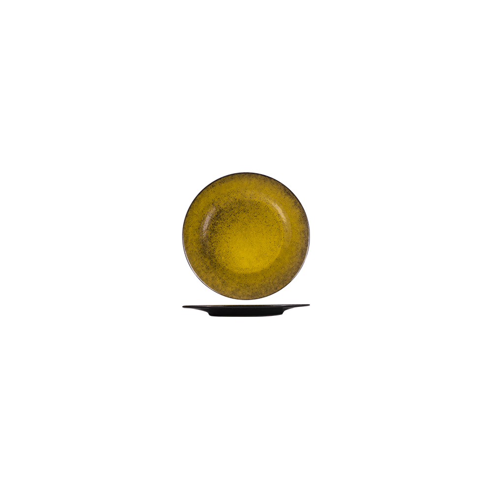 Тарелка «Млечный путь салатовый»; фарфор; D=20, H=2см; салатов., черный