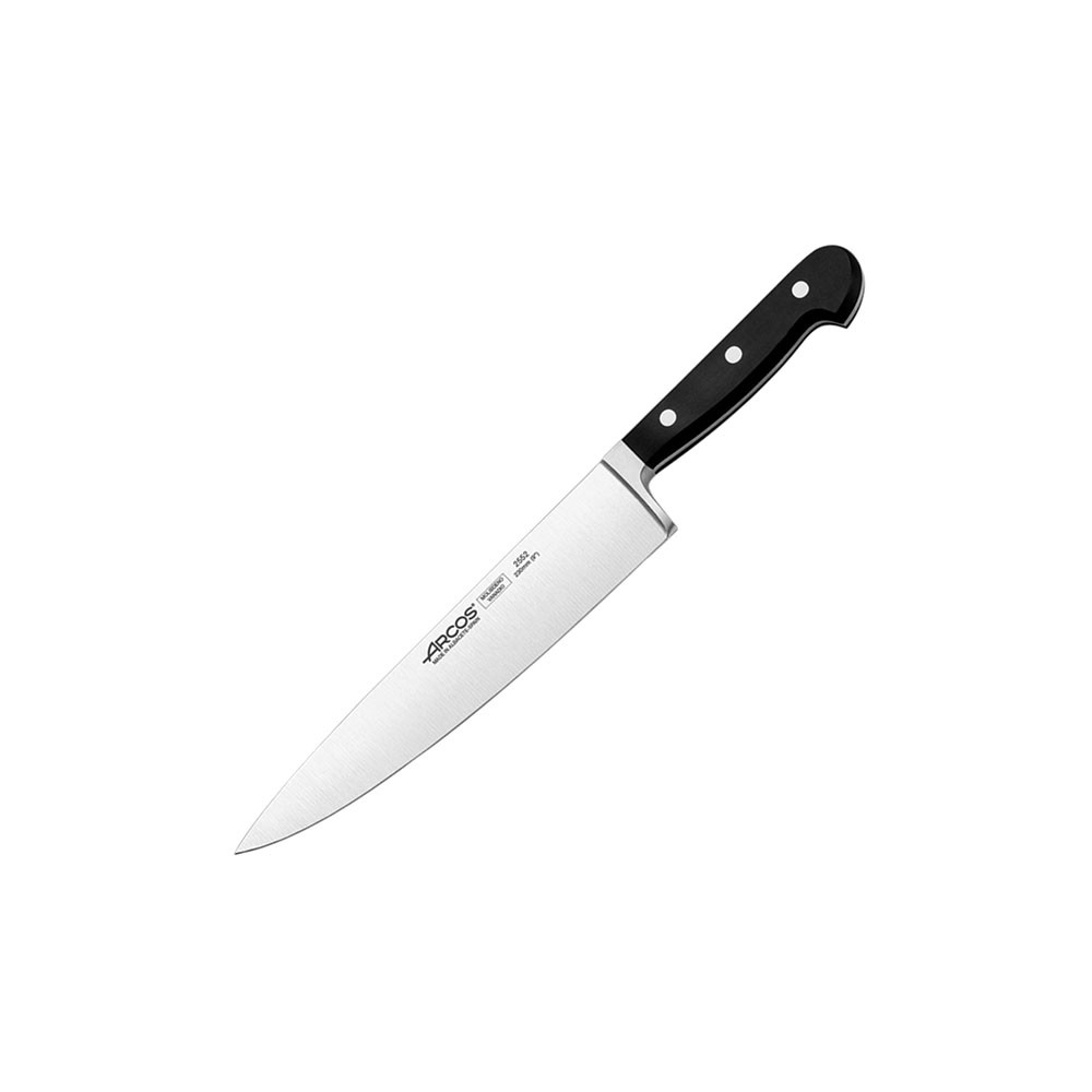 Нож поварской «Класика»; сталь нерж., полиоксиметилен; L=363/230, B=45мм; черный, металлич.