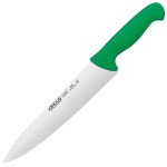 Нож поварской «2900»; сталь нерж., полипроп.; L=387/250, B=51мм; зелен., металлич.