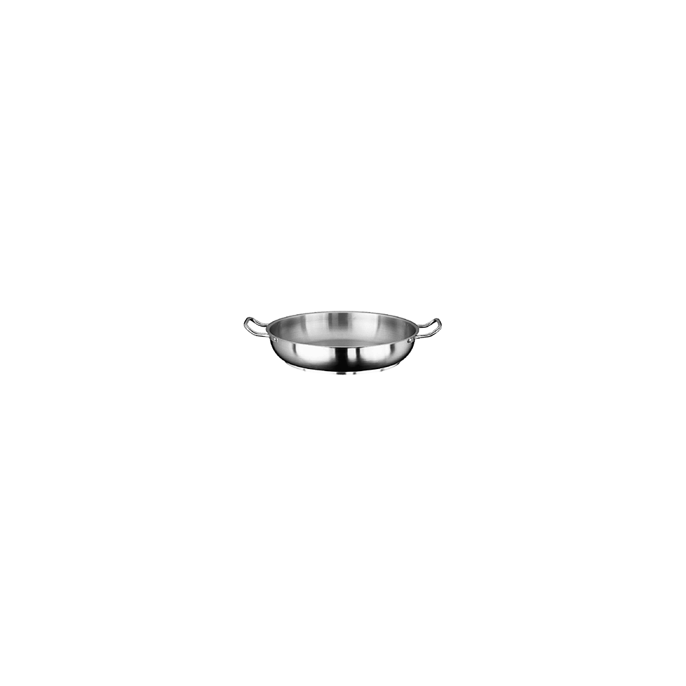Сковорода 2ручки (индукция); сталь нерж.; D=450, H=65мм; металлич.