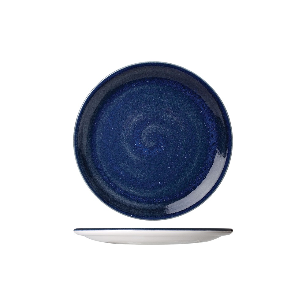 Тарелка мелкая «Визувиус Ляпис»; фарфор; D=23см; синий