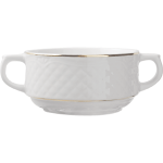 Чашка бульонная «Афродита»; фарфор; 300мл; D=100, H=55, L=145мм; белый, золотой