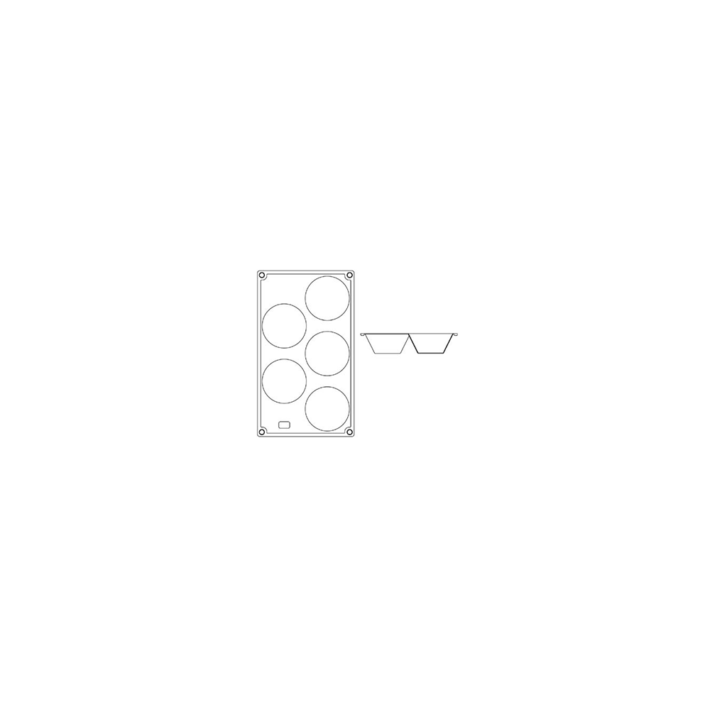 Форма кондитерская «Полусфера» 5ячеек; силикон; D=80, H=40, L=175, B=300мм