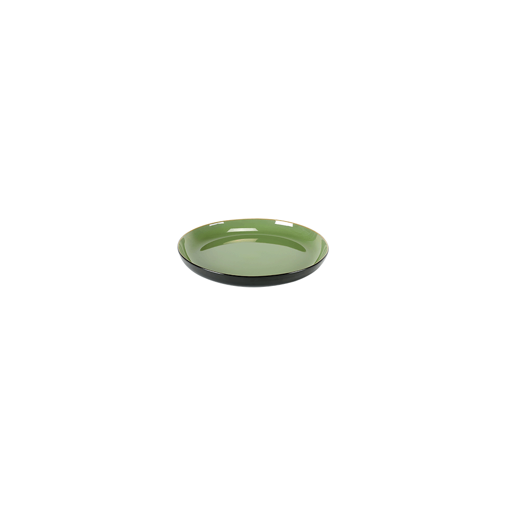 Блюдо глуб. «Пьюр»; керамика; D=290, H=35мм; зелен., черный