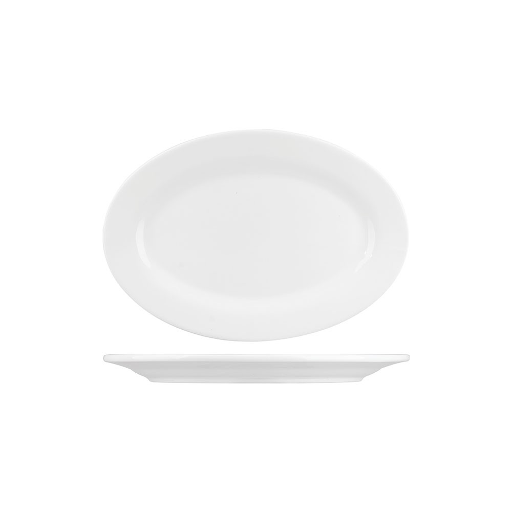 Блюдо овальное «Кунстверк»; фарфор; H=22, L=310, B=217мм; белый