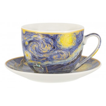 Чашка с блюдцем Звёздная ночь (В. Ван Гог), 0,26 л