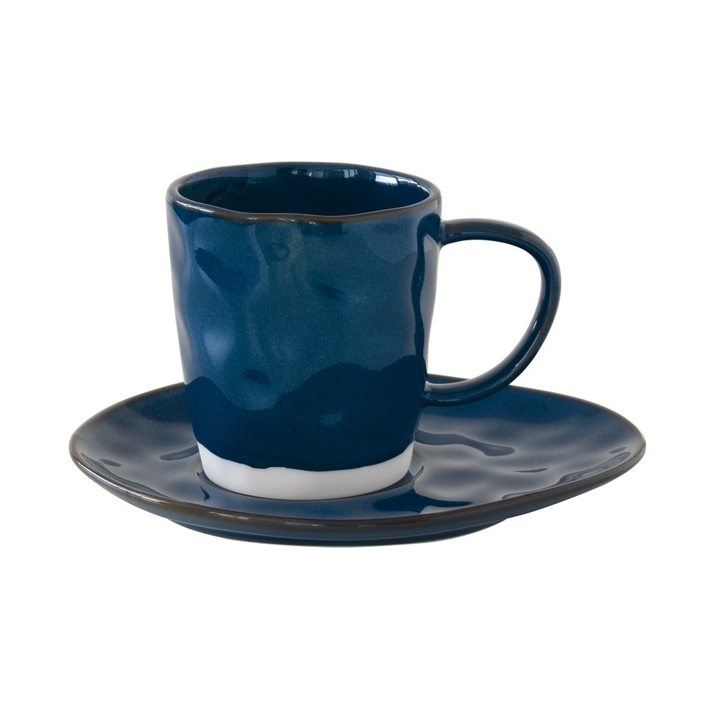 Чашка с блюдцем Interiors синяя, 0,25 л