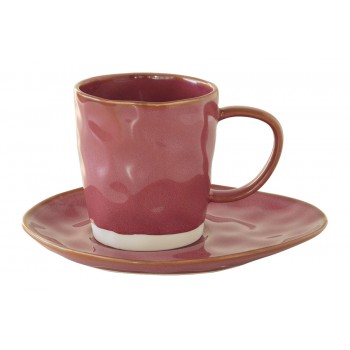 Чашка с блюдцем Interiors малиновая, 0,25 л
