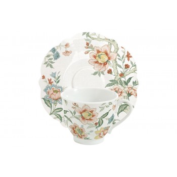 Чашка с блюдцем Zen Garden белая, 0,225 л