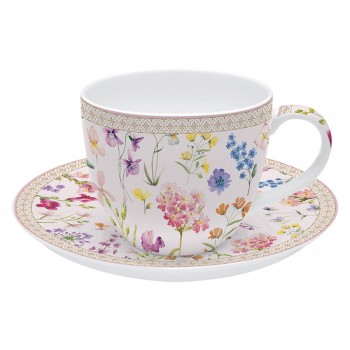 Чашка с блюдцем Цветочная симфония, 0,2 л