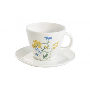 Чашка с блюдцем Луговые цветы, жёлтые, 0,25 л