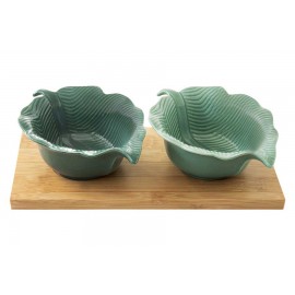 Набор из 2-х салатников на подставке из бамбука Мадагаскар, 15 см