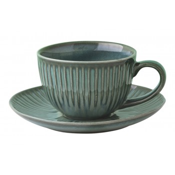 Чашка с блюдцем Gallery, зелёная, 0,25 л