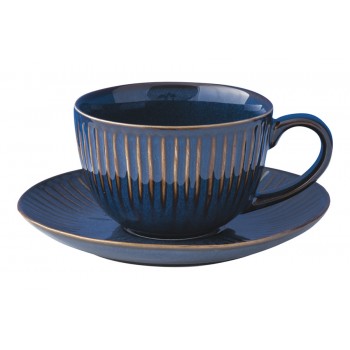 Чашка с блюдцем Gallery, синяя, 0,25 л
