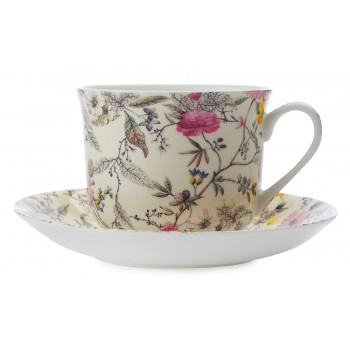 Чашка с блюдцем Летние цветы, 0,48 л