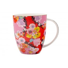 Кружка Цветы красная, 0,4 л