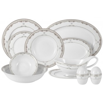 Обеденный сервиз Корона серебро, 6 персон, 27 предметов