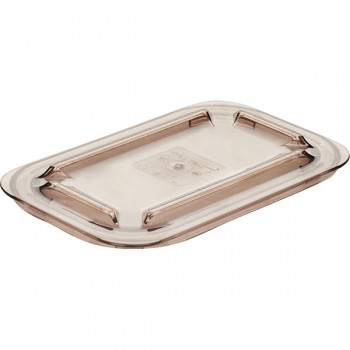 Крышка для гастроемкости (1/4); поликарбонат; H=2, L=27, B=16см; коричнев.