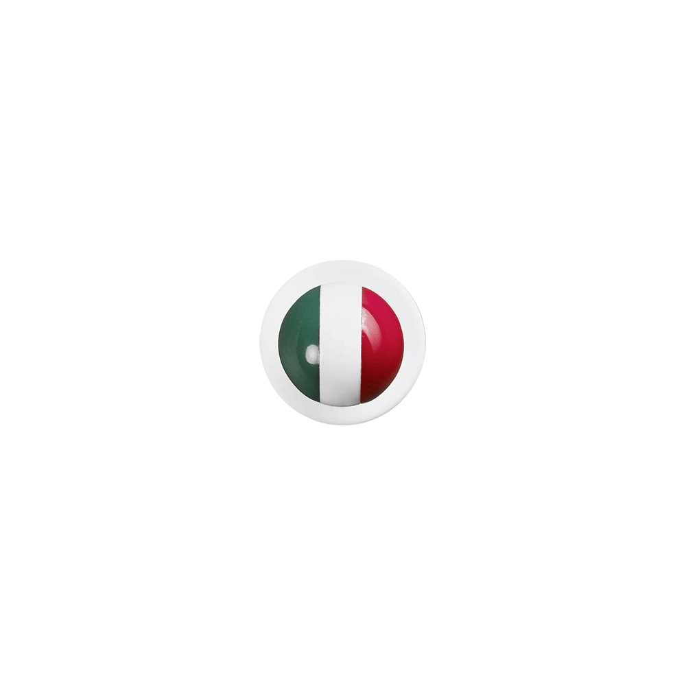 Пукли «Флаг Италии»[12шт]; D=15мм; белый, разноцветн.