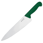Нож поварской «Шеф»; металл; L=20см; зелен., металлич.