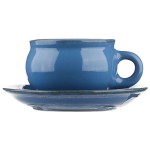Пара чайная «Синий крафт»; керамика; 250мл; D=9, H=6см; голуб.