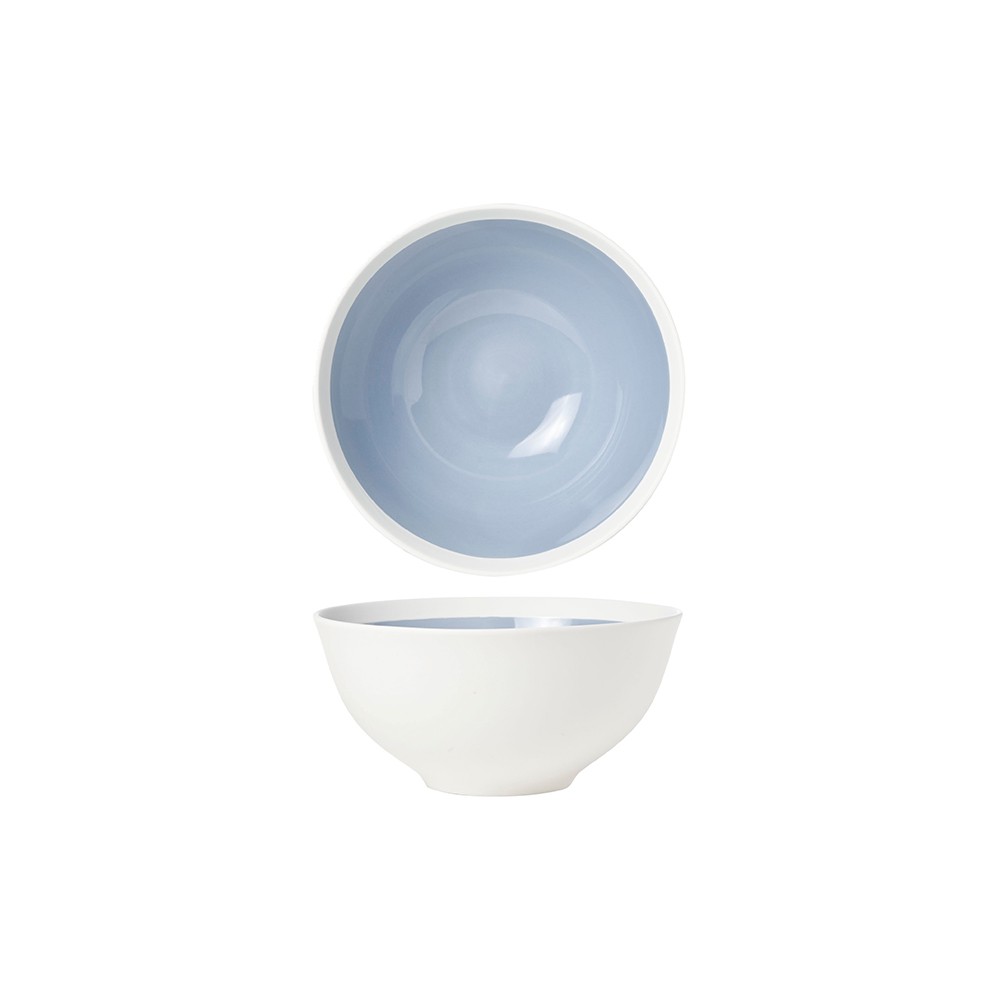 Салатник; керамика; D=185, H=85мм; голуб., белый