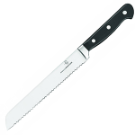Нож для хлеба; сталь нерж., пластик; L=20см; черный, металлич.