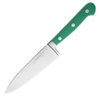 Нож поварской; сталь, пластик; L=270/150, B=35мм; зелен., металлич.