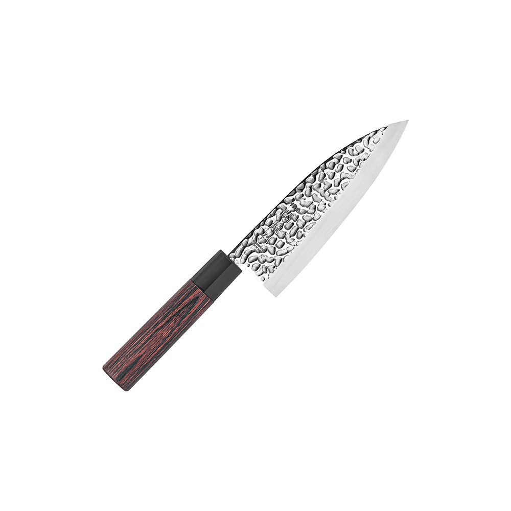 Нож кухонный «Нара» односторонняя заточк; сталь нерж., дерево; L=285/150, B=49мм; металлич., тем.дерево