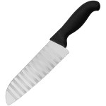 Нож японский шеф; сталь нерж.; L=18см; черный, металлич.